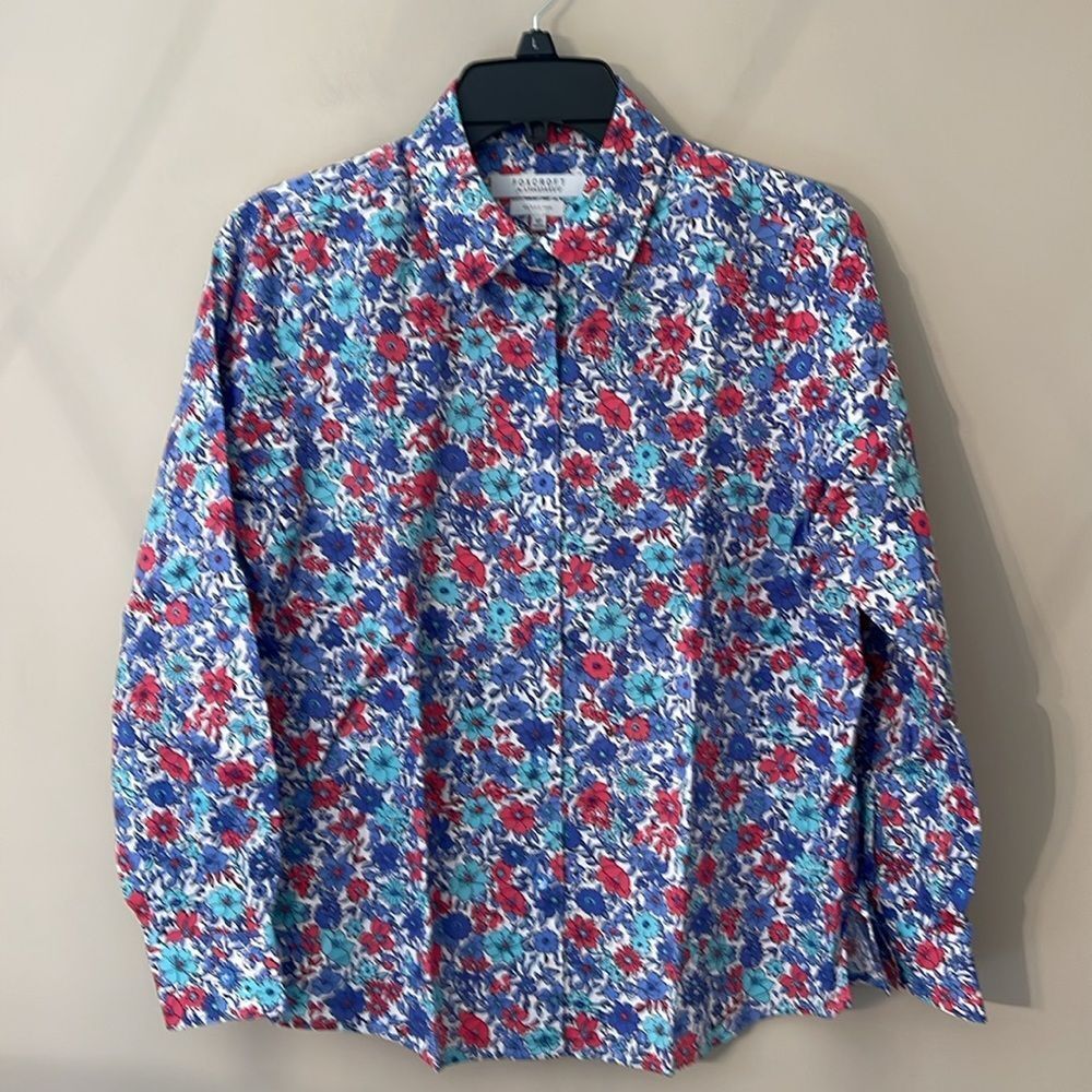 Foxcroft® Floral No-Iron Cotton Long-Sleeve Shirt
Item 6 Petite New with Tags